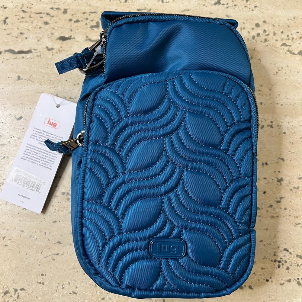 Lug Blue Quilted Crossbody Bag